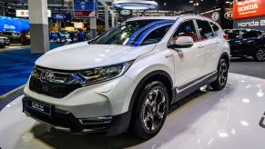 Honda CR-V Hybrid compact crossover SUV on display at Brussels Expo