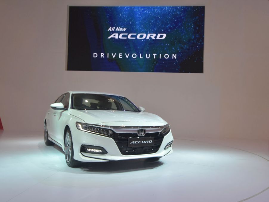 A Honda Accord on display at an auto show