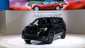 A Honda Passport AWD Sport is on display at the Chicago Auto Show