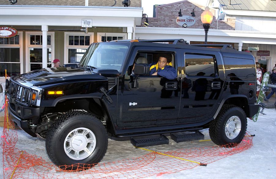 A lifted Hummer SUV