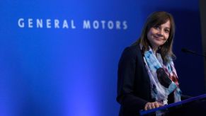 GM CEO Mary Barra giving a speech