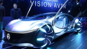 The Mercedes-Benz Vision AVTR concept car on display