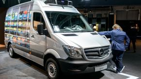 A Mercedes camper van on display