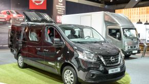 Nissan NV300 panel van light commercial vehicle on display at Brussels Expo