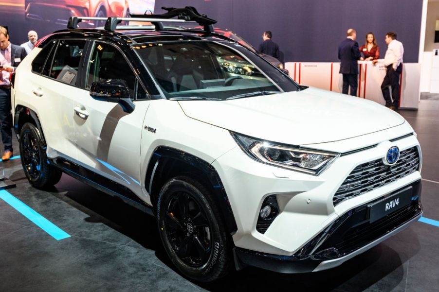 Toyota RAV4 Hybrid compact SUV on display at Brussels Expo