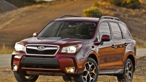 Subaru Forester parked in a field