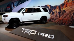 A Toyota 4Runner TRD Pro on display at an auto show