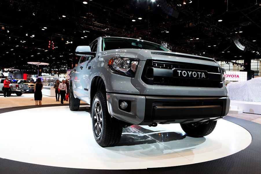 2016 Toyota Tundra is on display at the 108th Annual Chicago Auto Show at McCormick Place