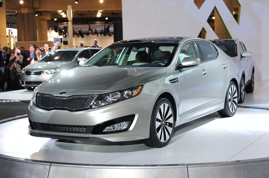 The new Kia Optima is unveiled on April 1, 2010 at the New York Auto Show in New York