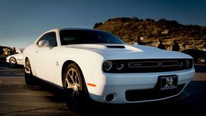 A white 2015 Dodge Challenger