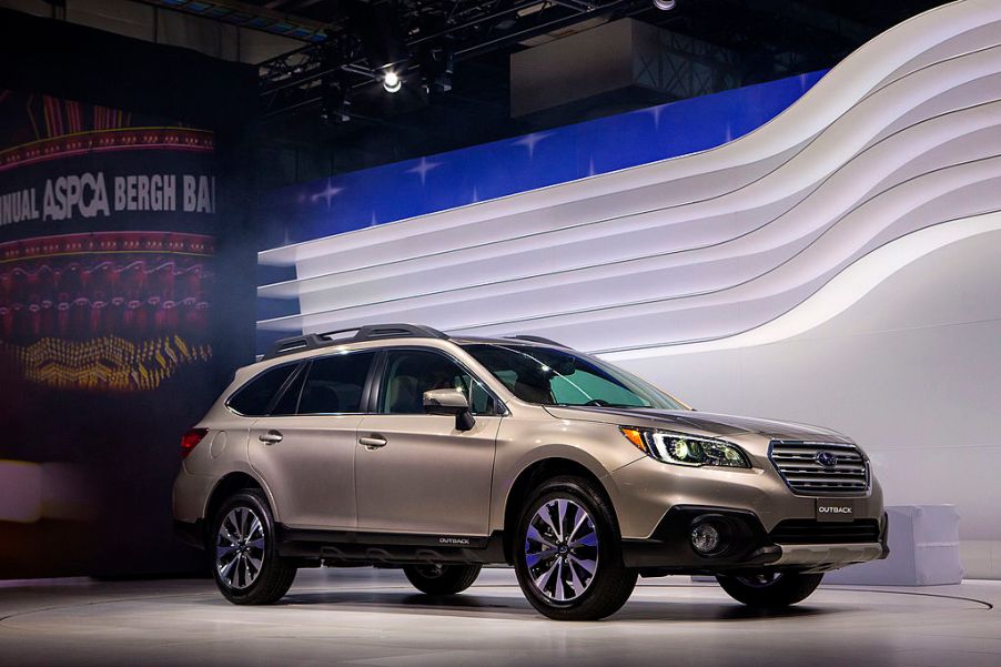 A 2015 Subaru Outback on display