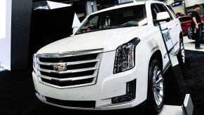 A 2016 Cadillac Escalade is on display during The Washington Auto Show at the Washington Auto Show