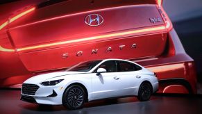 Hyundai shows off their 2020 Sonata Hybrid at the Chicago Auto Show