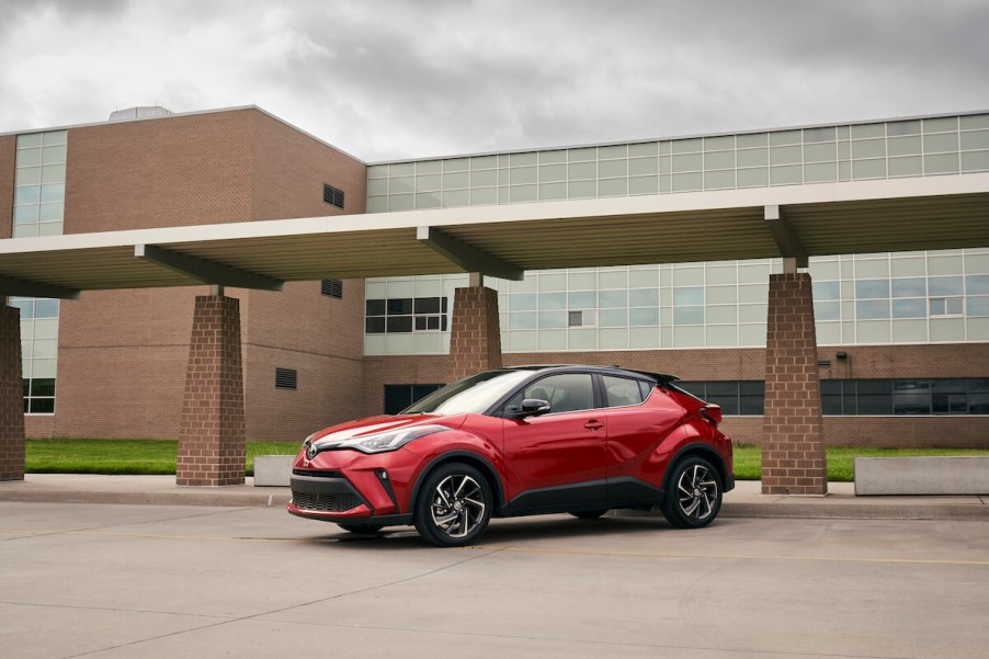 A front corner view of the 2020 Toyota CH-R