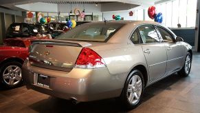 A new Chevy Impala displayed at a car dealership