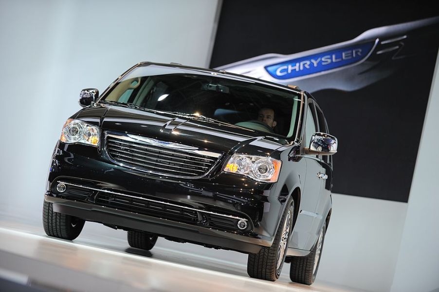 The Chrysler Town & Country minivan is displayed during the press preview of the North American International Auto Show