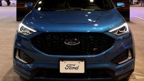 A new Ford Edge on display at an auto show