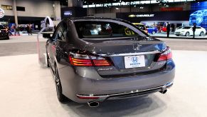 A Honda Accord on display at an auto show