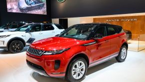 Range Rover Evoque P200 S crossover SUV on display at Brussels Expo