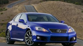 Blue 2008 Lexus IS-F on a racetrack