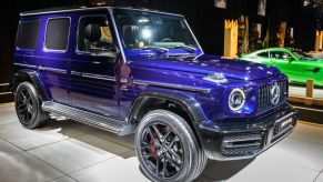 A Mercedes-Benz G-Wagen on display at an auto show