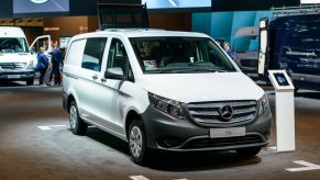 Mercedes-Benz Metris/Vito panel van light commercial vehicle on display at Brussels Expo on January 13, 2017 in Brussels, Belgium