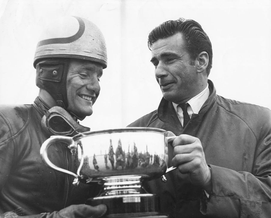 Mike Hailwood receiving a trophy