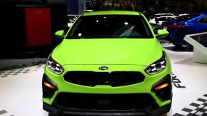 A Kia Forte on display at an auto show