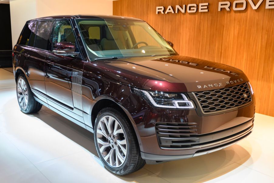 A diesel Range Rover SUV on display