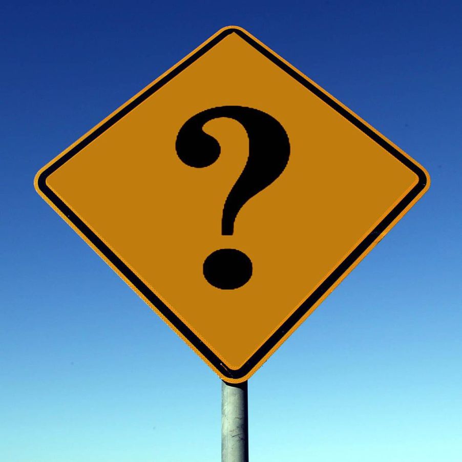 Question Mark Road Sign