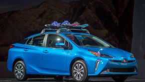 The 2019 Toyota Prius with all-wheel drive is shown at the auto trade show, AutoMobility LA