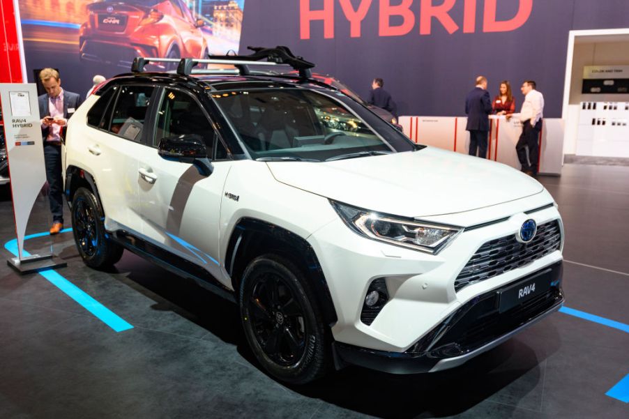 Toyota RAV4 Hybrid compact SUV on display at Brussels Expo