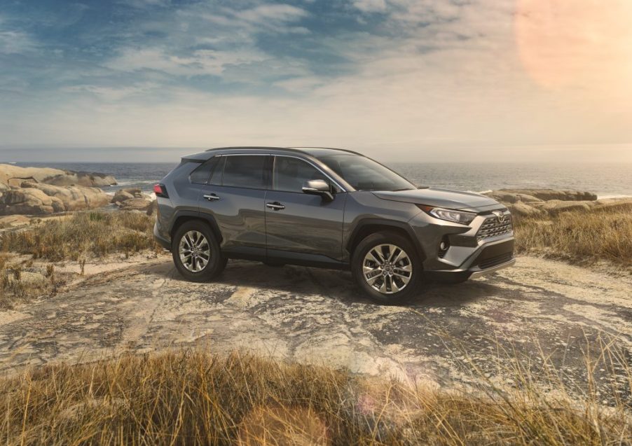 Toyota RAV4 parked on mountain top