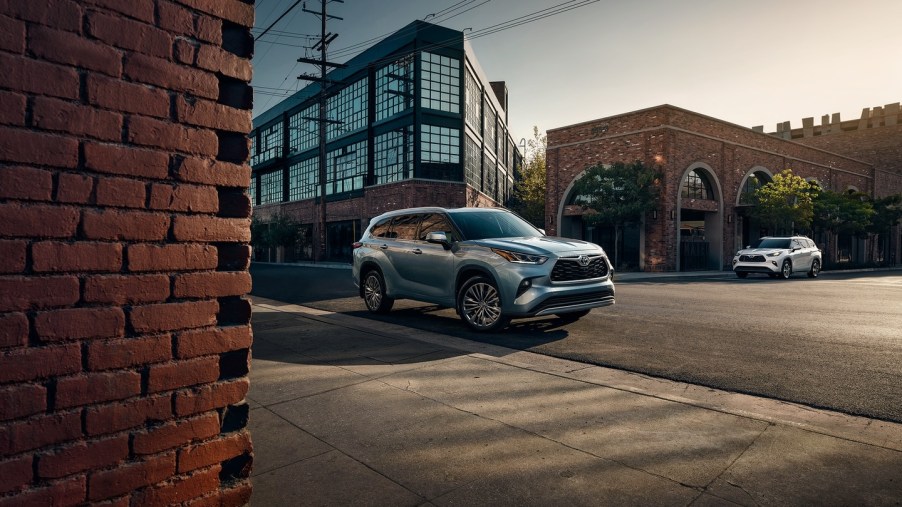 2020 Toyota Highlander driving down city street