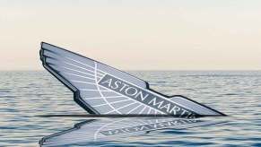 Aston Martin Sinking logo in water