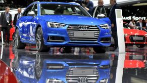 The new 2020 Audi S4 on display at an auto show