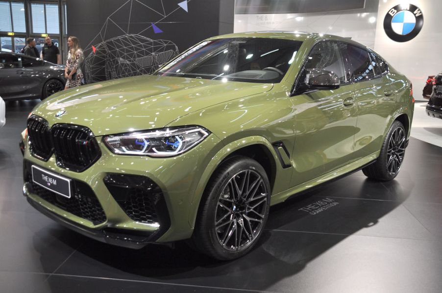 A BMW X6 SUV on display at an auto show