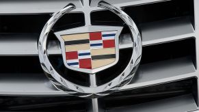 A Cadillac emblem on a car