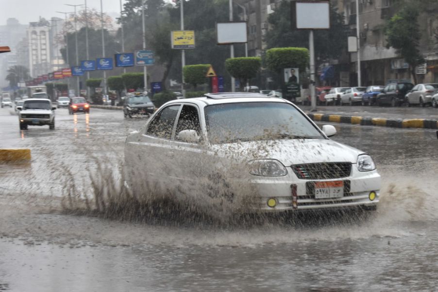 Cars in the rain