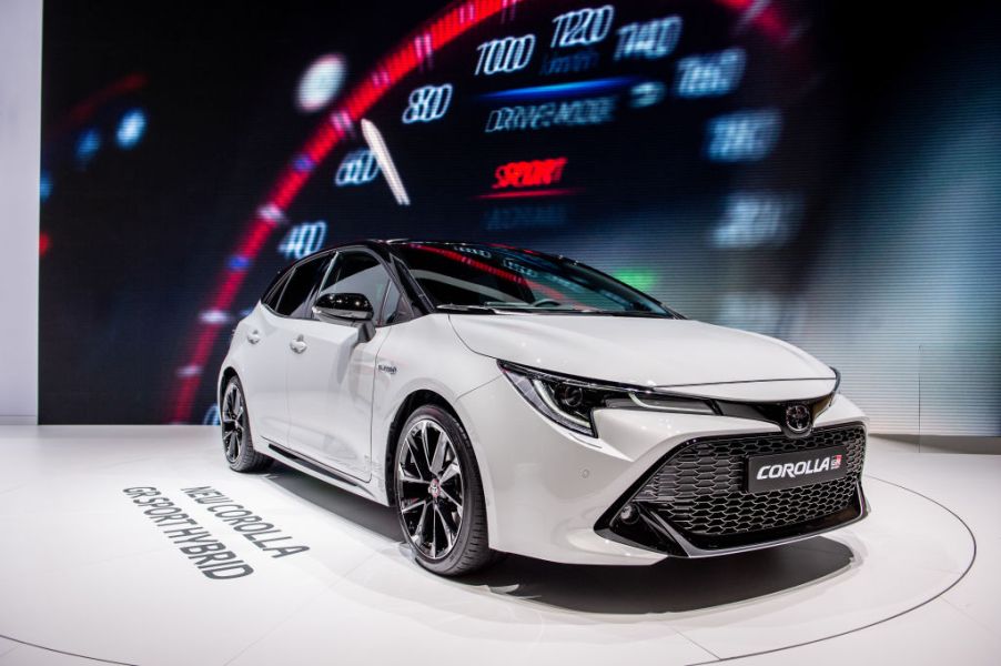 Toyota Corolla GR Sport Hybrid is displayed during the first press day at the 89th Geneva International Motor Show