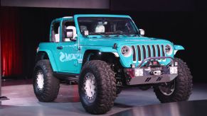 A custom Jeep Wrangler on the set of a TV show