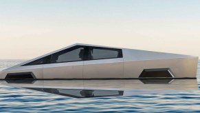 Tesla floating Cybertruck.