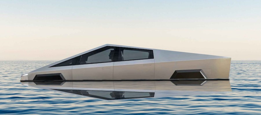 Tesla floating Cybertruck.