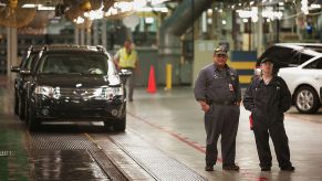 Ford workers assembling the Taurus X