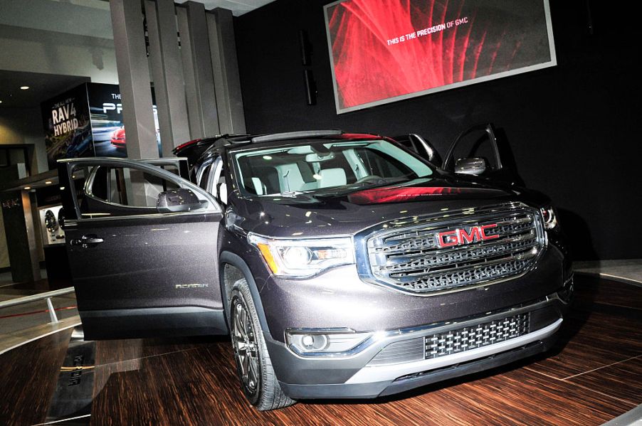 The 2017 GMC Acadia Denali is on display during the Washington Auto Show