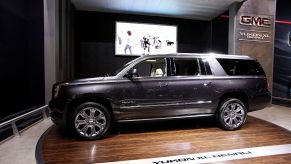 A GMC Yukon XL on display at an auto show