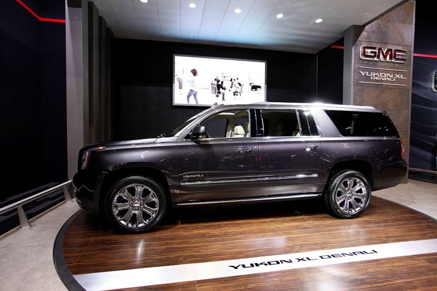 A GMC Yukon XL on display at an auto show