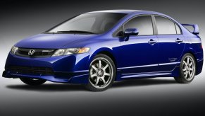 A blue 2008 Honda Civic Mugen Si sedan