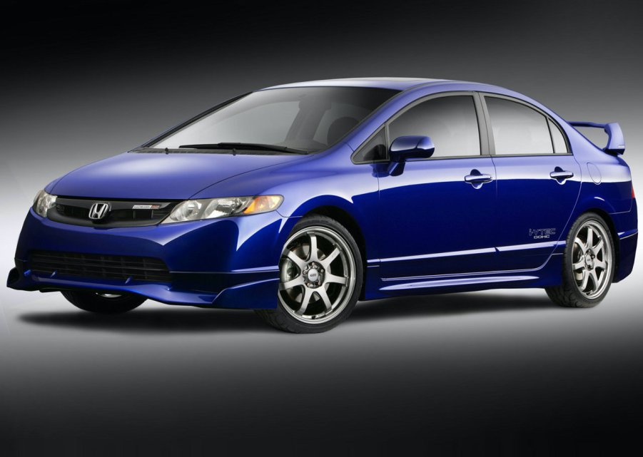 A blue 2008 Honda Civic Mugen Si sedan