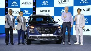 The launch of Indias first-ever fully connected SUV, Hyundai Venue, at Andaz Hotel, Aerocity